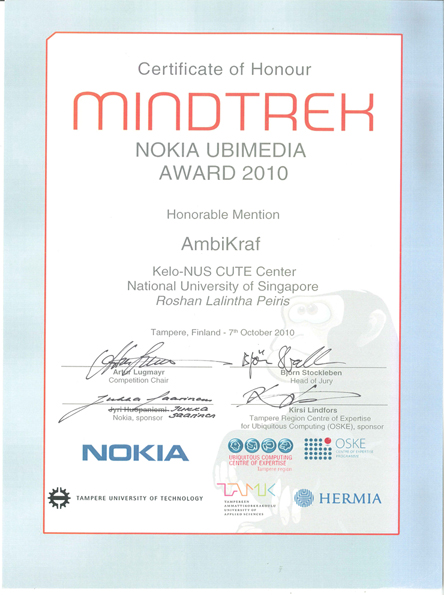 MindTrek certificate
